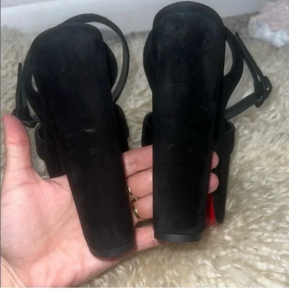 Christian Louboutin SUPERYAZ 160 Suede Platform Heels Sandals Shoes - Picture 9 of 12